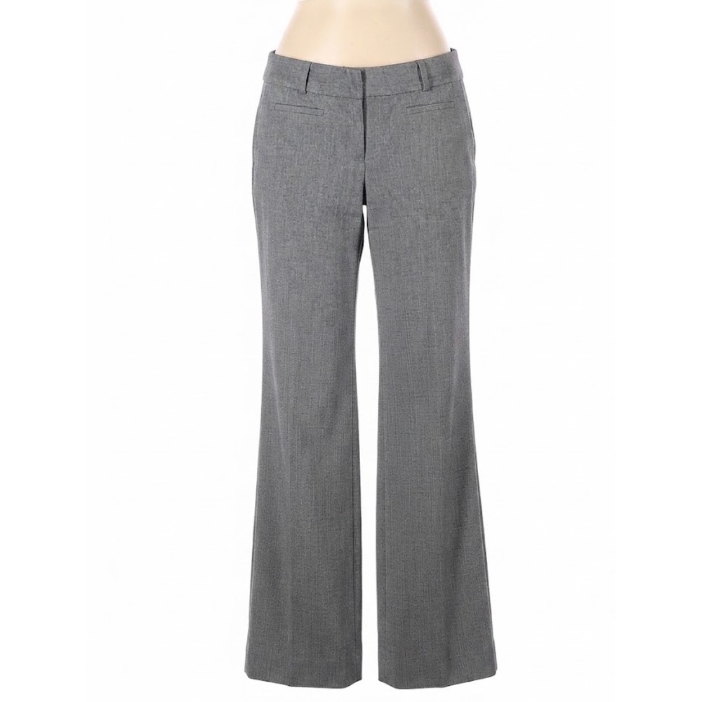 Dockers Gray Herringbone Dress Pants Trouser Flare Mid Rise 4 Career Interview